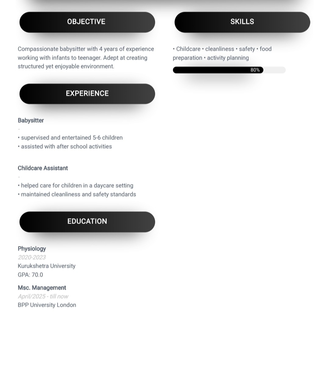 Experienced Babysitter in Reading – 4 Years Caring for Children & Teens