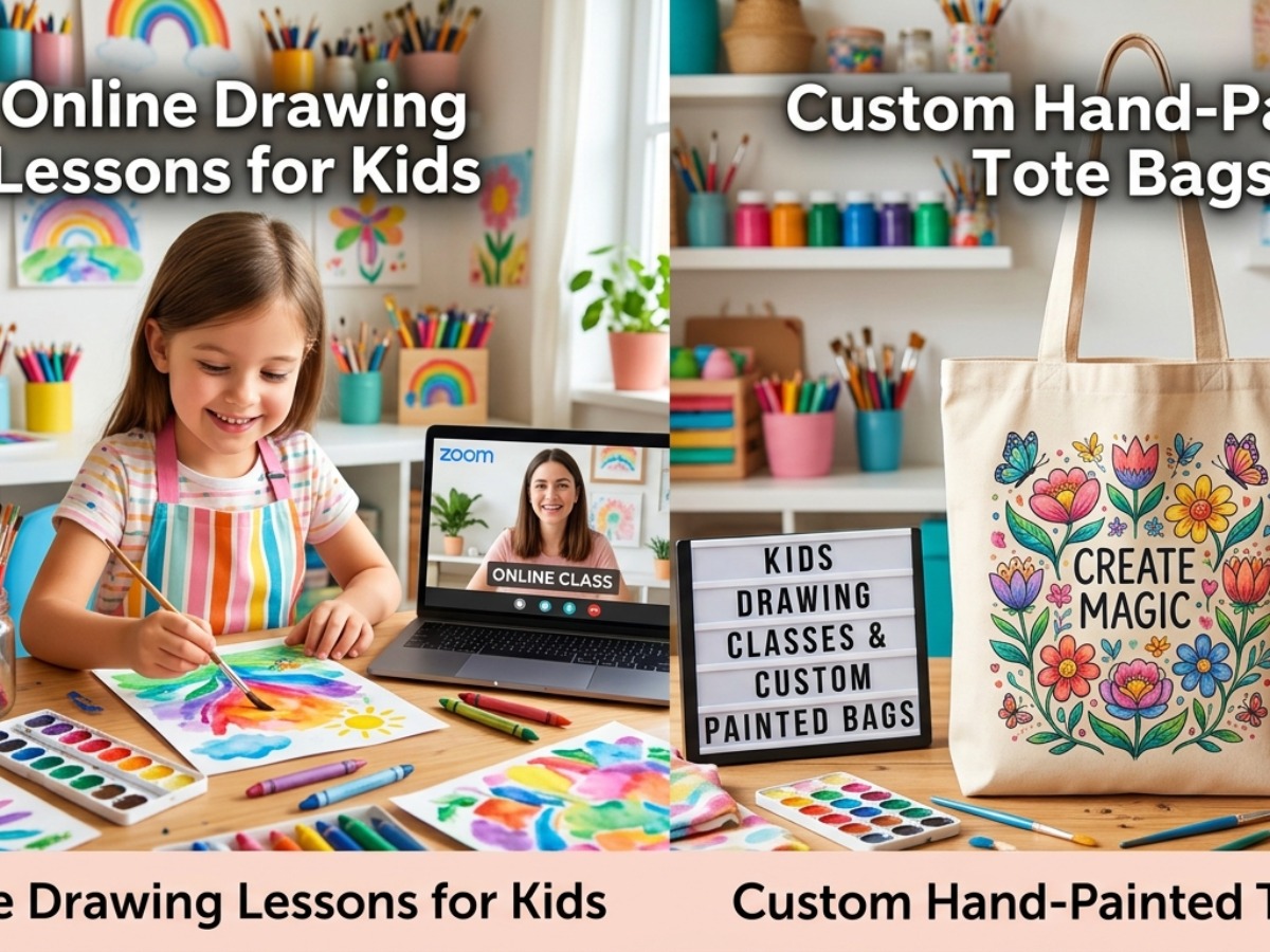 Learn Drawing & Get Custom Hand-Painted Tote Bags