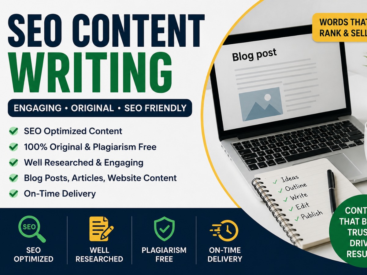 I will write SEO optimized blog posts and website content