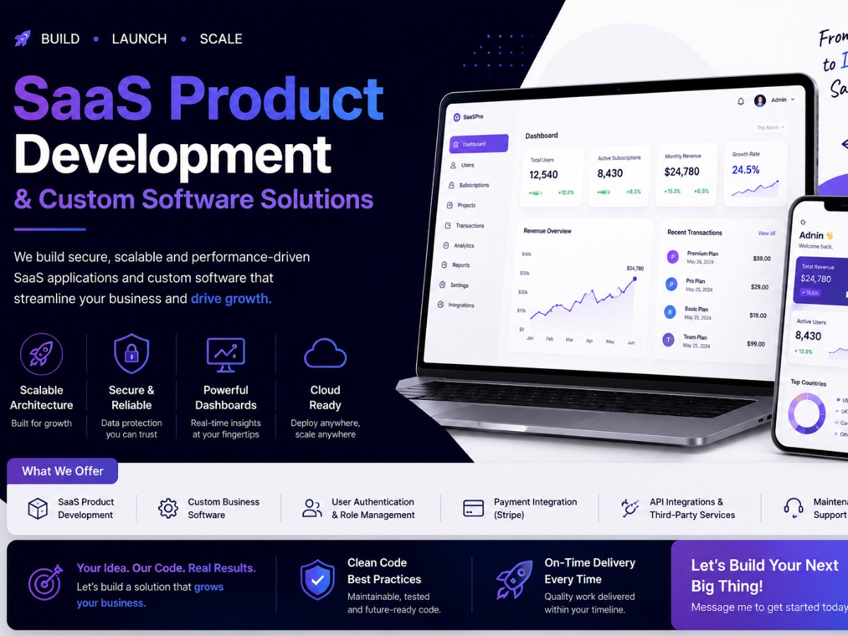 SaaS Product Development & Custom Software Solutions in your area